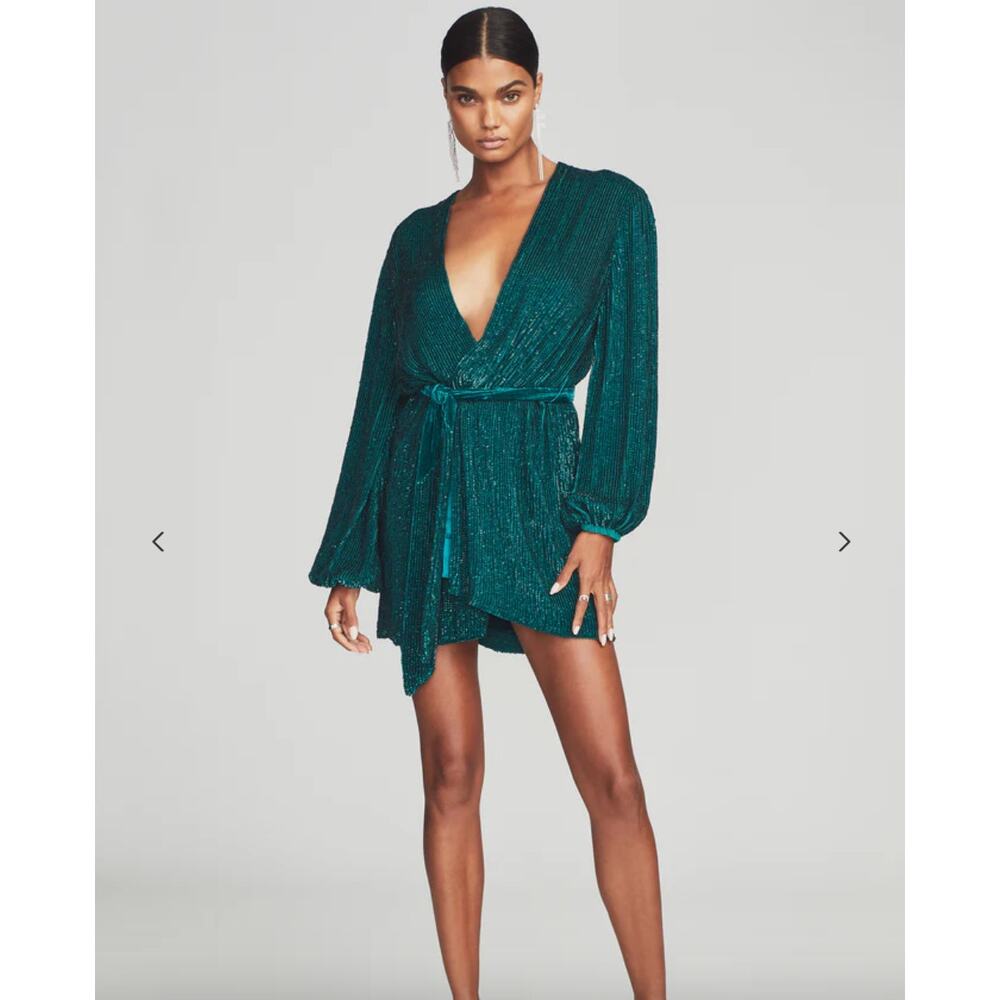 Retrofête Gabrielle Green Sequin Robe Dress